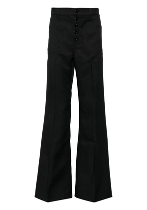 Courrèges wide-leg twill trousers - Black