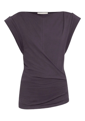ISABEL MARANT draped-shoulder cotton t-shirt - Purple