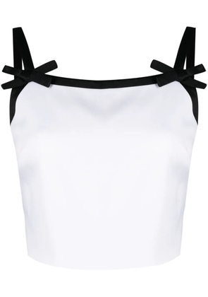 MSGM bow-detail crop top - White