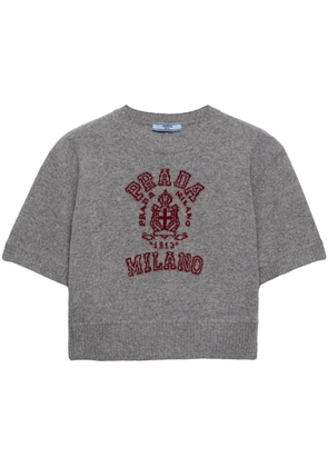 Prada logo-intarsia sweater - Grey