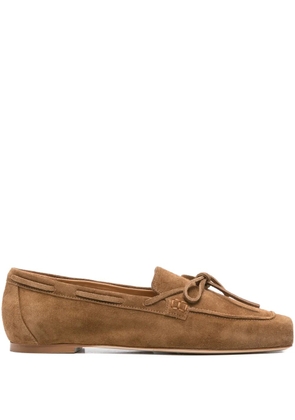 Aeyde Jasper bow-detail suede loafers - Brown