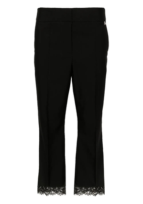 TWINSET lace-trim cropped trousers - Black