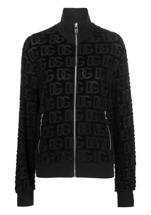 Dolce & Gabbana jacquard-logo zip-up sweatshirt - Black