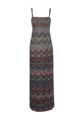 Missoni zigzag-motif sleeveless dress - Blue