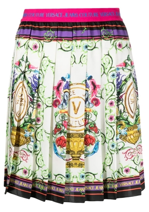Versace Jeans Couture V-Emblem Garden miniskirt - White