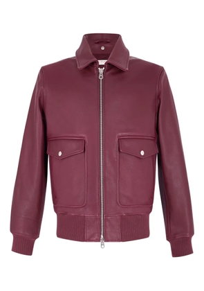 FURSAC zip-up leather jacket - Red