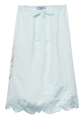 Prada embroidered silk skirt - Green