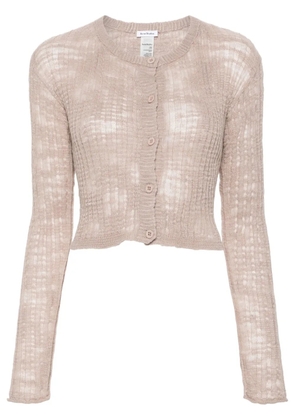Acne Studios ribbed semi-sheer cardigan - Pink