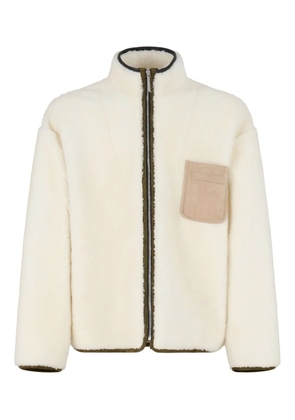Marni zip-up fleece bomber jacket - White