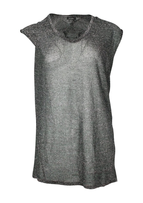 Isabel Marant Vintage asymmetrical-sleeve scoop-neck T-shirt - Black