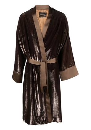 Roberto Cavalli metallic-effect kimono jacket - Brown