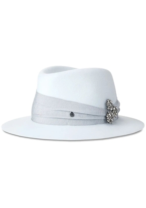 Maison Michel André appliqué-detail fedora hat - Blue