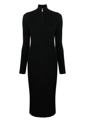 Moncler zip-up crêpe midi dress - Black