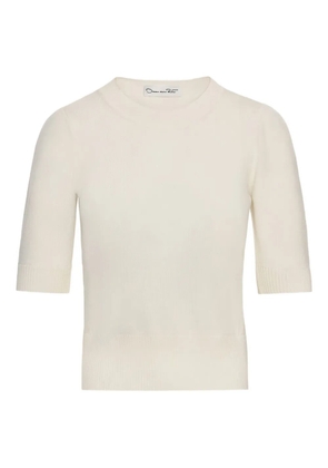 Oscar de la Renta short-sleeve wool sweater - Neutrals