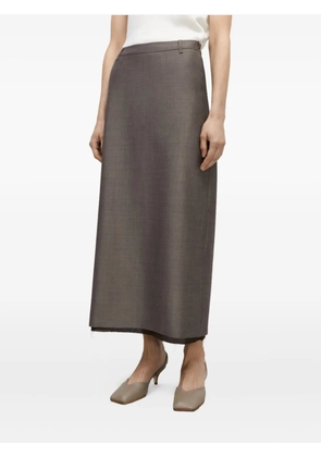 Cordera frayed maxi skirt - Brown