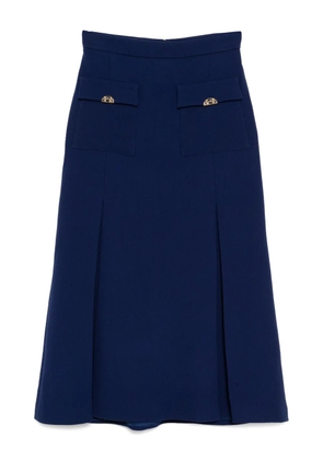 Elie Saab wool crepe midi skirt - Blue