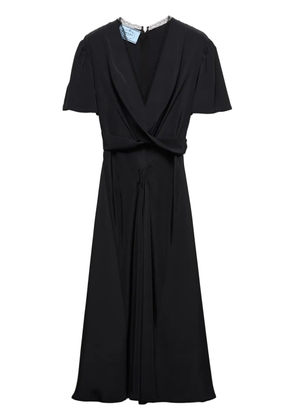 Prada V-neck short-sleeve midi dress - Black