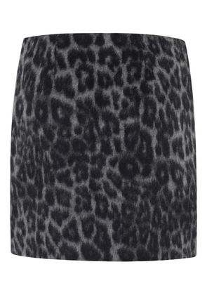 Federica Tosi leopard-print pocket mini skirt - Black