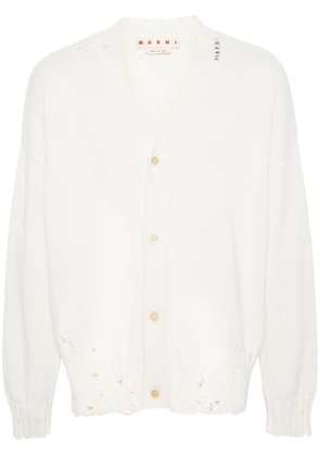 Marni V-neck cotton cardigan - White