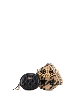 CHANEL Pre-Owned 2019 Tweed 19 Round Clutch with Chain and Coin Purse crossbody bag - Brown