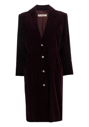 Saint Laurent Pre-Owned single-breasted velvet coat - Purple