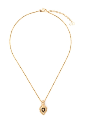 Christian Dior Pre-Owned 1980s statement-pendant polished necklace - Gold