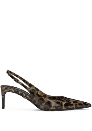 Dolce & Gabbana 60mm leopard-print slingback pumps - Brown
