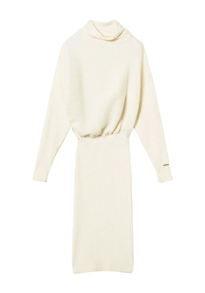 TWINSET ribbed mock-neck midi dress - White