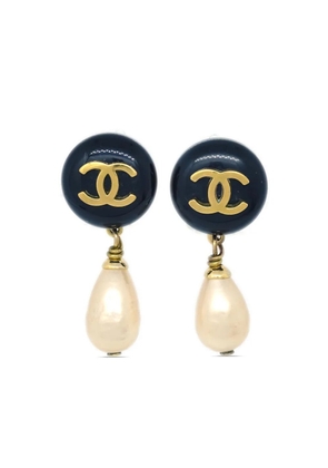 CHANEL Pre-Owned 1994 CC dangle earrings - Black