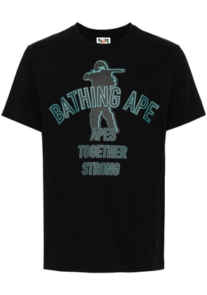 A BATHING APE® logo-print cotton T-shirt - Black