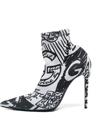 Dolce & Gabbana Pre-Owned 105mm graffiti-print pumps - White