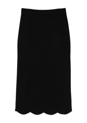TWINSET scallop-hem midi skirt - Black