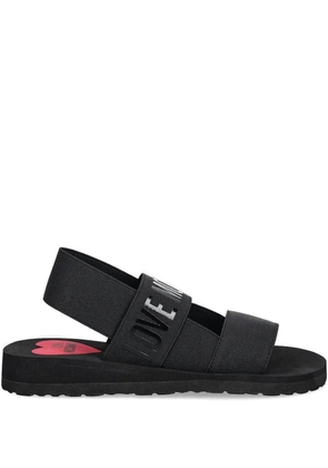 Love Moschino logo-print sandals - Black