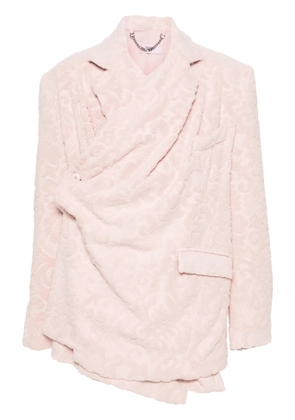 Martine Rose towelling-finish wrap cotton blazer - Pink