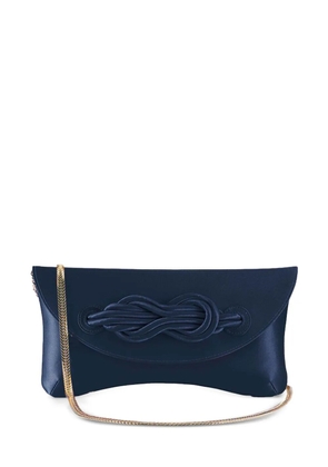 Shanghai Tang knot-detail clutch bag - Blue