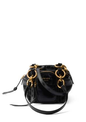 Prada mini leather tote bag - Black
