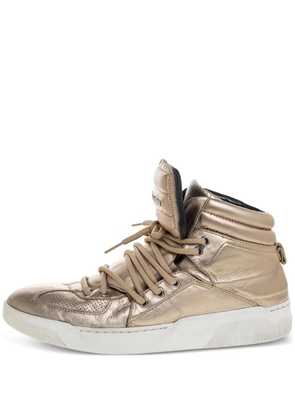 Dolce & Gabbana Pre-Owned metallic-finish leather sneakers - Gold