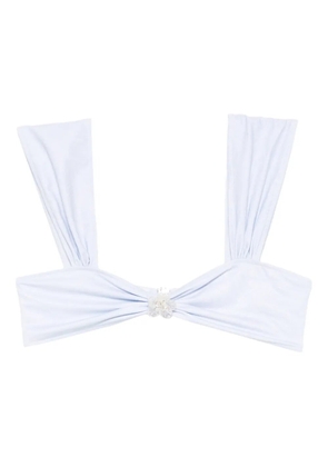 Roberta Einer x Kiss ‘n Thrill Nikita floral-appliqué bikini top - Blue