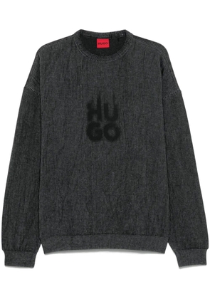 HUGO smoke logo-print sweatshirt - Black