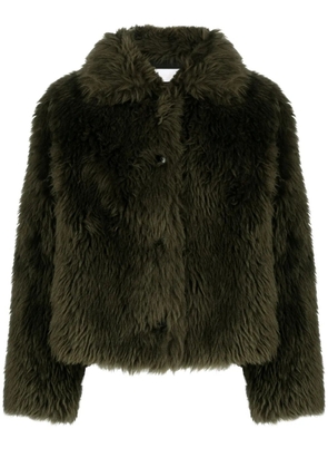 Yves Salomon long-haired woven wool jacket - Green