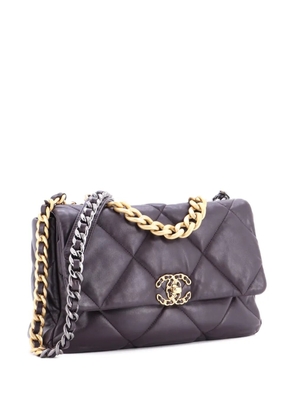 CHANEL Pre-Owned 19 Flap Bag Quilted Leather Large crossbody bag - Brown