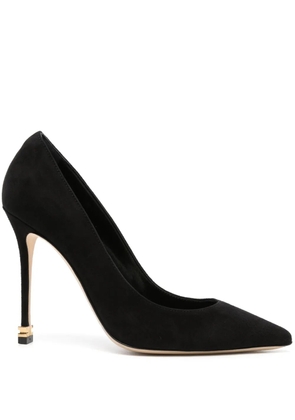 Elisabetta Franchi 105mm metal-logo suede pumps - Black