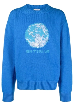 Off-White intarsia-knit wool-blend jumper - Blue