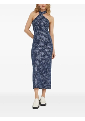 Résumé halterneck mini dress - Blue