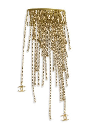 CHANEL Pre-Owned 2002 chain fringe hair comb - Gold