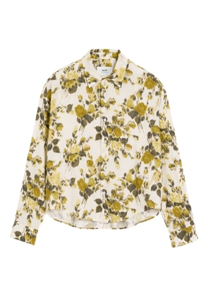 AMI Paris Flower-print boxy shirt - Neutrals