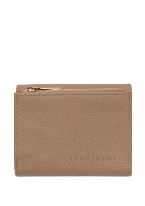 Longchamp leather card holder - Neutrals
