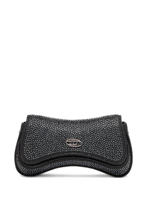 Diesel crystal-embellished clutch bag - Black