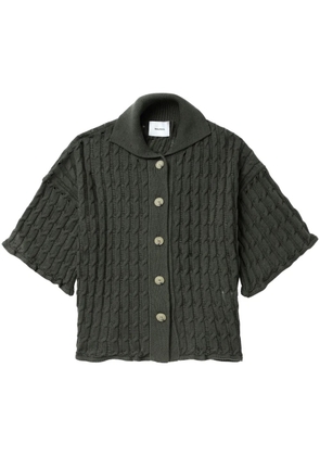 Halfboy cable-knit cotton top - Green
