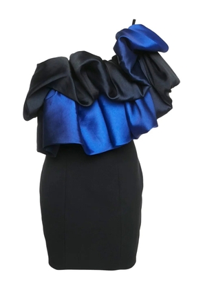 Solace London Pre-Owned ruffle-detail mini dress - Black